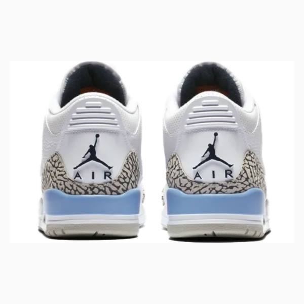 White / Blue Nike Retro UNC Basketball Shoes Men's Air Jordan 3 | JD-267LQ