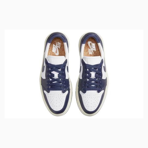 White / Blue Nike W Elevate Low Sneakers Women's Air Jordan 1 | JD-987LQ