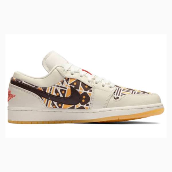 White / Brown Nike Low Quai 54 Sneakers Men's Air Jordan 1 | JD-140LU