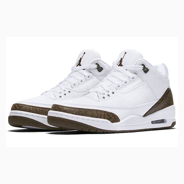 White / Brown Nike Retro Mocha Basketball Shoes Men's Air Jordan 3 | JD-258YC