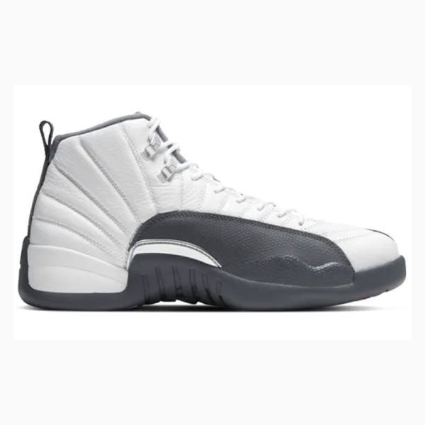 White / Dark Grey Nike Retro Basketball Shoes Men's Air Jordan 12 | JD-604UW