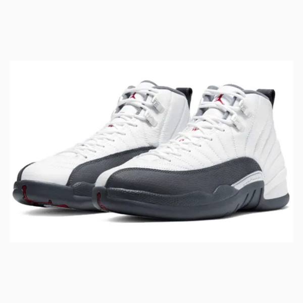 White / Dark Grey Nike Retro Basketball Shoes Men's Air Jordan 12 | JD-604UW