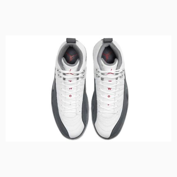 White / Dark Grey Nike Retro Basketball Shoes Men's Air Jordan 12 | JD-604UW