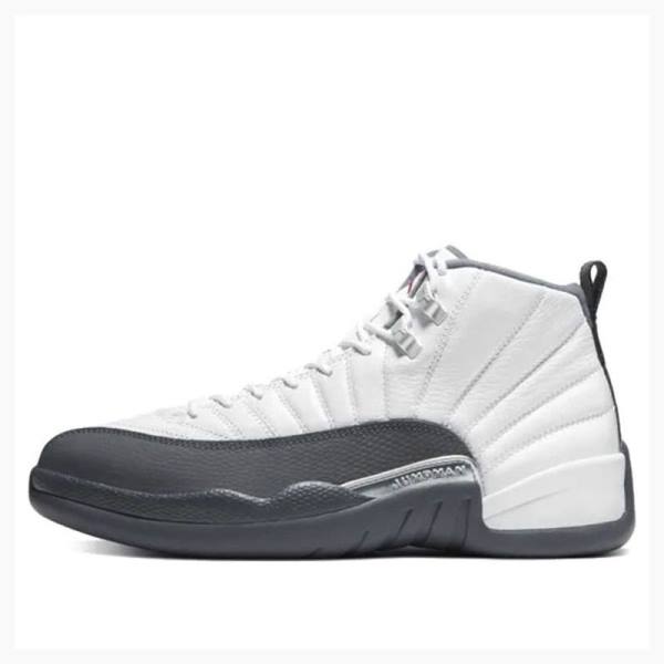 White / Dark Grey Nike Retro Basketball Shoes Men\'s Air Jordan 12 | JD-604UW