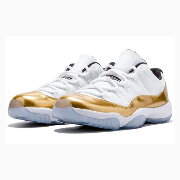 White / Gold Nike Retro Low Closing Ceremony Sneakers Men's Air Jordan 11 | JD-961ZE