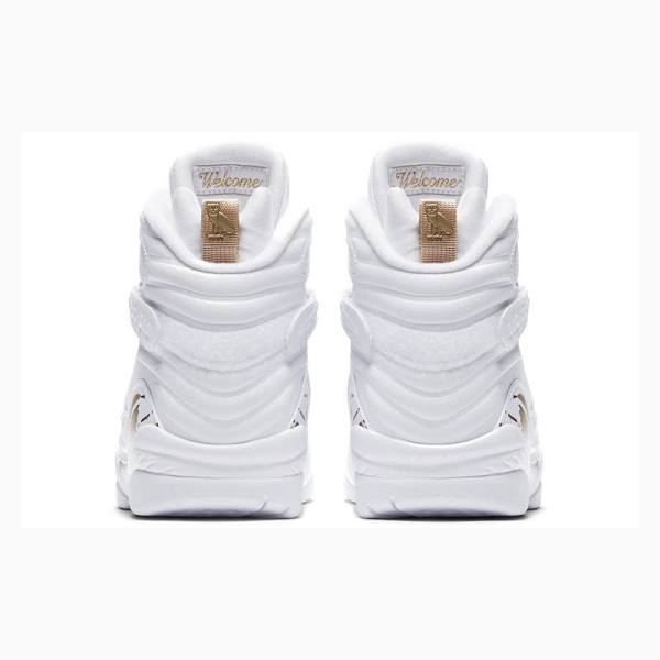 White / Gold Nike Retro OVO Metallic Basketball Shoes Men's Air Jordan 8 | JD-641DE