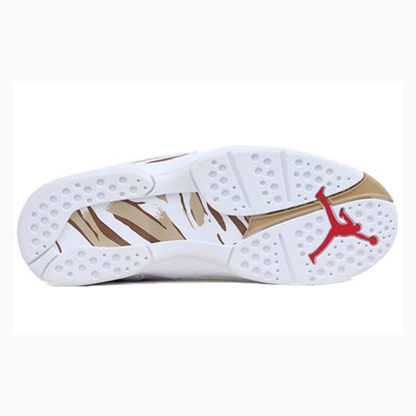 White / Gold Nike Retro OVO Metallic Basketball Shoes Men's Air Jordan 8 | JD-641DE