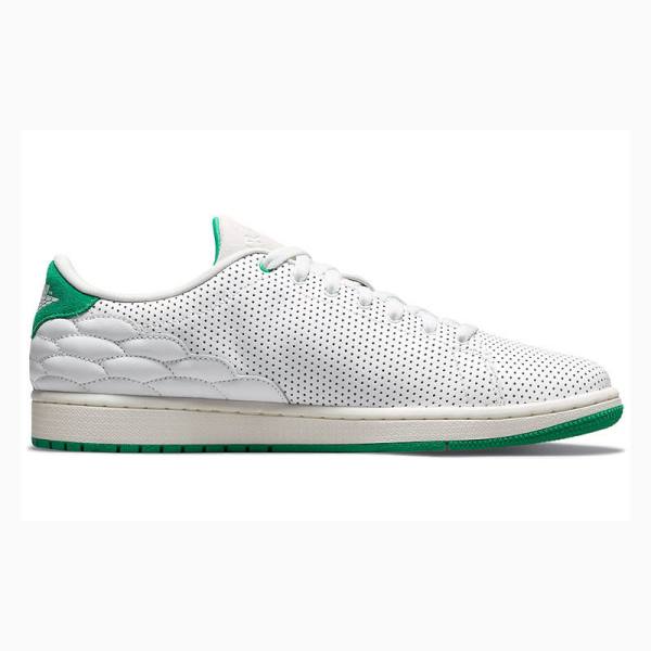 White / Green Nike Centre Court Basketball Shoes Men's Air Jordan 1 | JD-387BT