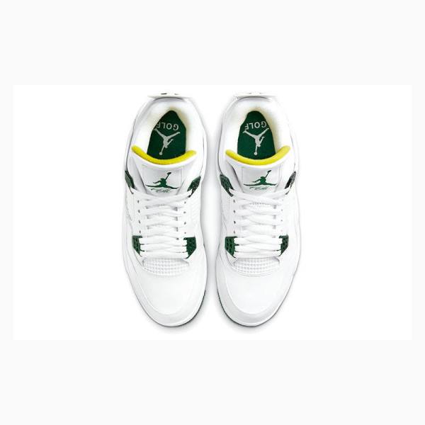 White / Green Nike Golf Metallic Basketball Shoes Men's Air Jordan 4 | JD-593AU