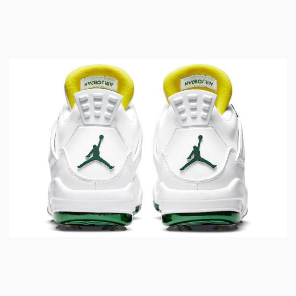 White / Green Nike Golf Metallic Basketball Shoes Men's Air Jordan 4 | JD-593AU