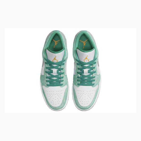 White / Green Nike Low SE New Emerald Sneakers Men's Air Jordan 1 | JD-194QF