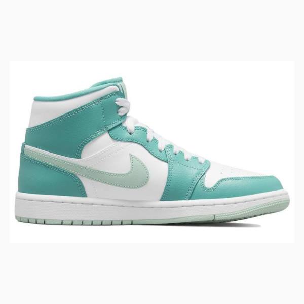 White / Green Nike Mid Marine Basketball Shoes Women's Air Jordan 1 | JD-952OH