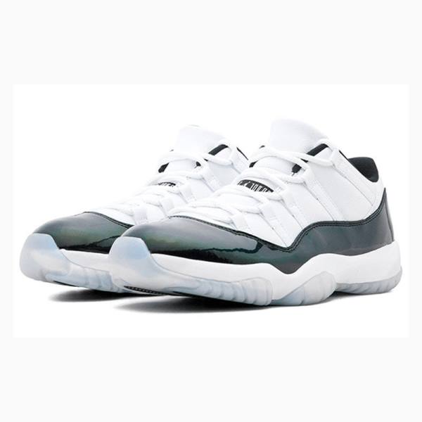 White / Green Nike Retro Low Iridescent Sneakers Men's Air Jordan 11 | JD-289UA