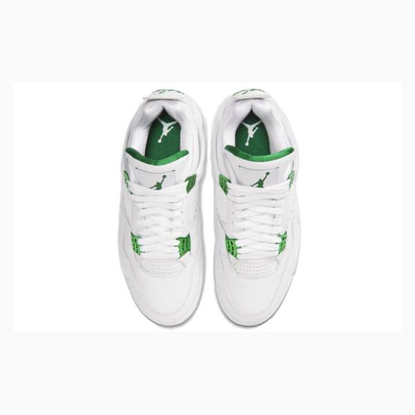 White / Green Nike Retro Metallic Pack Basketball Shoes Men's Air Jordan 4 | JD-691EA