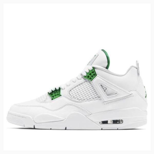 White / Green Nike Retro Metallic Pack Basketball Shoes Men\'s Air Jordan 4 | JD-691EA