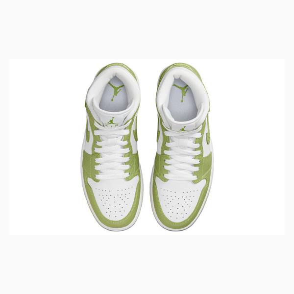 White / Green Nike wmns Mid SE V2 Python Basketball Shoes Women's Air Jordan 1 | JD-908RX