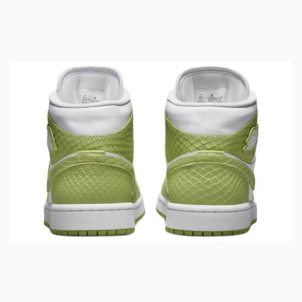 White / Green Nike wmns Mid SE V2 Python Basketball Shoes Women's Air Jordan 1 | JD-908RX