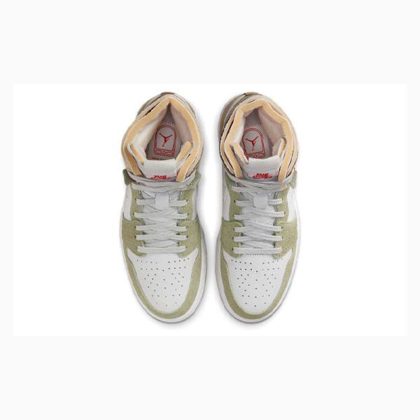 White / Grey / Brown Nike Zoom Air CMFT Aura Basketball Shoes Women's Air Jordan 1 | JD-403KR