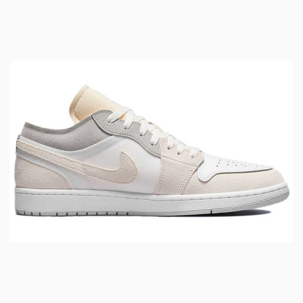 White / Grey Nike Low Inside Out Sneakers Men's Air Jordan 1 | JD-281JG