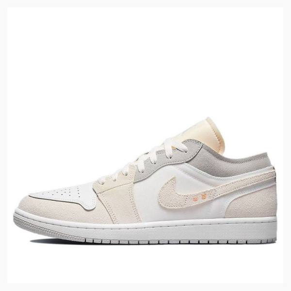 White / Grey Nike Low Inside Out Sneakers Men\'s Air Jordan 1 | JD-281JG