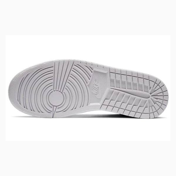 White / Grey Nike Mid Swoosh Logo - Grey Camo Basketball Shoes Men's Air Jordan 1 | JD-147KV