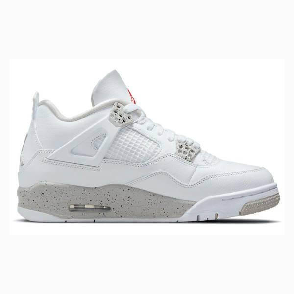 White / Grey Nike Retro Oreo Tech Basketball Shoes Men's Air Jordan 4 | JD-376EA