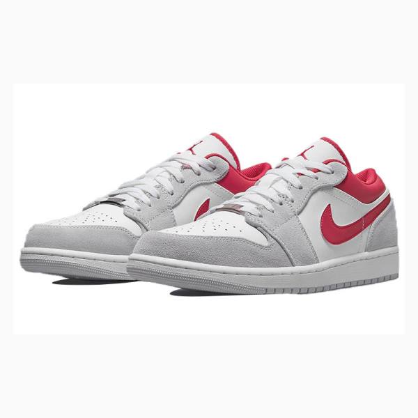 White / Grey / Red Nike Low Sneakers Men's Air Jordan 1 | JD-719CL