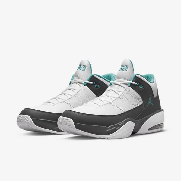 White / Grey / Turquoise Nike Max Aura 3 Basketball Shoes Men's Air Jordan | NK081JAM