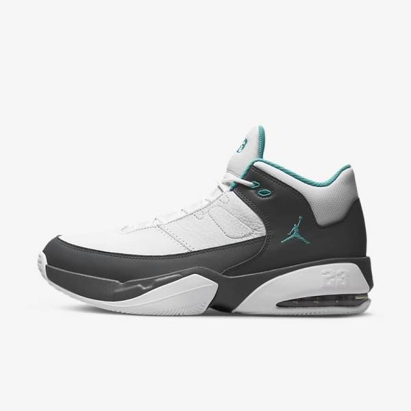 White / Grey / Turquoise Nike Max Aura 3 Basketball Shoes Men\'s Air Jordan | NK081JAM