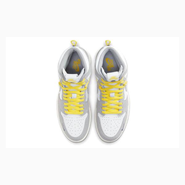 White / Grey / Yellow Nike High Switch Basketball Shoes Men's Air Jordan 1 | JD-089PY