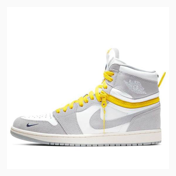 White / Grey / Yellow Nike High Switch Basketball Shoes Men\'s Air Jordan 1 | JD-089PY