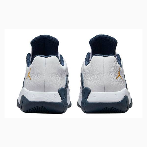 White / Navy Nike CMFT Low Michigan Armory Sneakers Men's Air Jordan 11 | JD-490MH