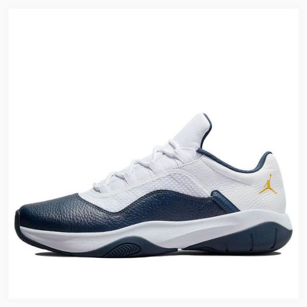 White / Navy Nike CMFT Low Michigan Armory Sneakers Men\'s Air Jordan 11 | JD-490MH