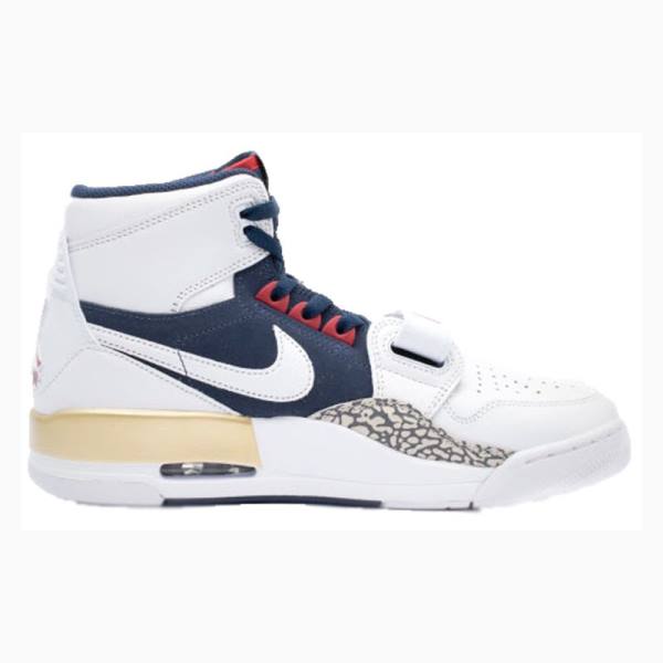 White / Navy Nike Legacy 312 Dream Team Basketball Shoes Men's Air Jordan | JD-930KE