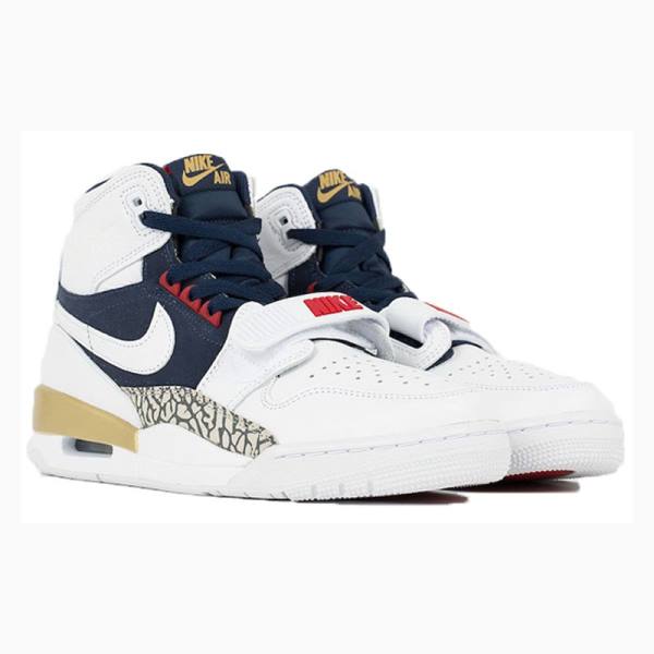 White / Navy Nike Legacy 312 Dream Team Basketball Shoes Men's Air Jordan | JD-930KE