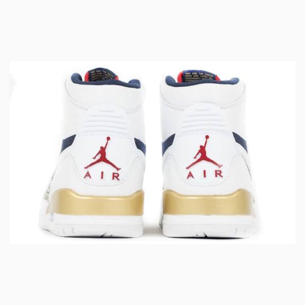 White / Navy Nike Legacy 312 Dream Team Basketball Shoes Men's Air Jordan | JD-930KE