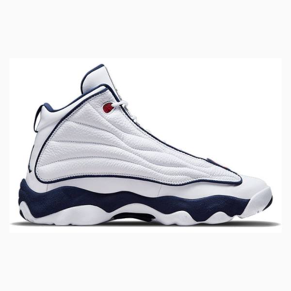 White / Navy Nike Pro Strong Basketball Shoes Men's Air Jordan | JD-601AO