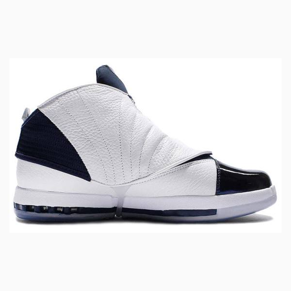 White / Navy Nike Retro Basketball Shoes Men's Air Jordan 16 | JD-437ZG