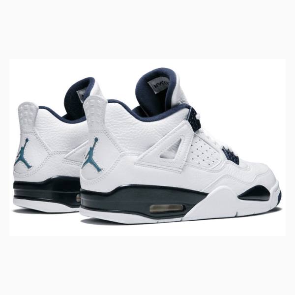 White / Navy Nike Retro LS Legend Basketball Shoes Men's Air Jordan 4 | JD-865ZT