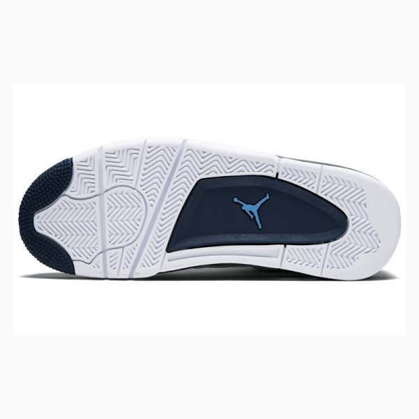 White / Navy Nike Retro LS Legend Basketball Shoes Men's Air Jordan 4 | JD-865ZT