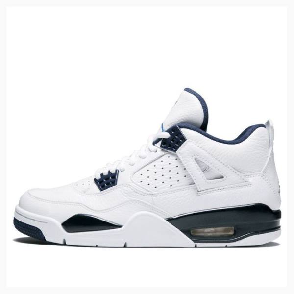 White / Navy Nike Retro LS Legend Basketball Shoes Men\'s Air Jordan 4 | JD-865ZT