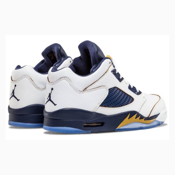 White / Navy Nike Retro Low Dunk From Above Sneakers Men's Air Jordan 5 | JD-479VJ