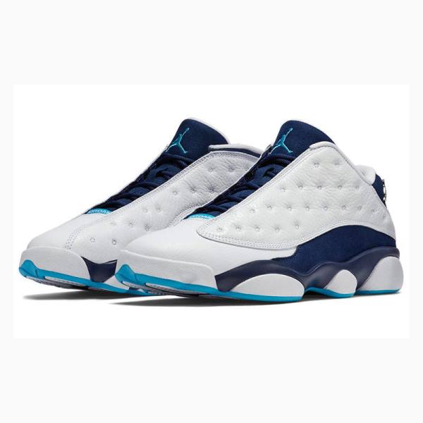 White / Navy Nike Retro Low Hornets Sneakers Men's Air Jordan 13 | JD-675VP