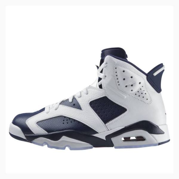 White / Navy Nike Retro Olympic Basketball Shoes Men\'s Air Jordan 6 | JD-837UD