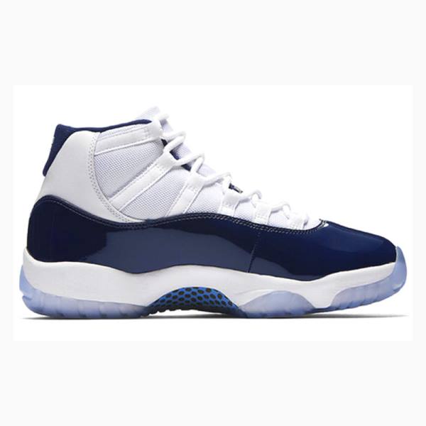 White / Navy Nike Retro Win Like 82 Basketball Shoes Men's Air Jordan 11 | JD-564VU