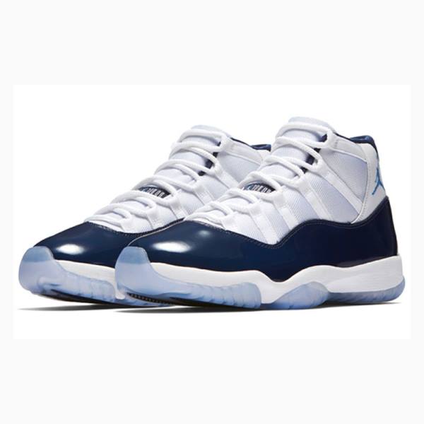 White / Navy Nike Retro Win Like 82 Basketball Shoes Men's Air Jordan 11 | JD-564VU