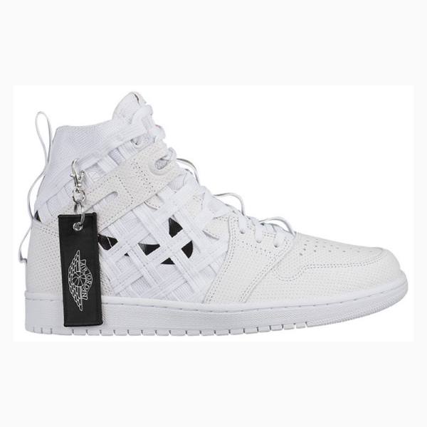 White Nike High Cargo 'Metallic Silver' Basketball Shoes Men's Air Jordan 1 | JD-697MP