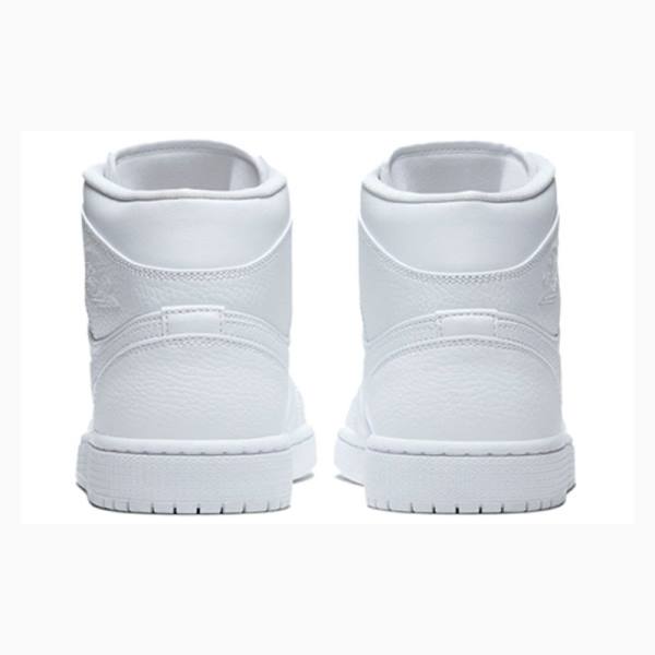 White Nike Mid Basketball Shoes Men's Air Jordan 1 | JD-078BS