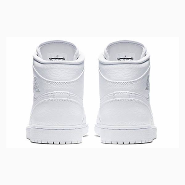 White Nike Mid Basketball Shoes Men's Air Jordan 1 | JD-429UT