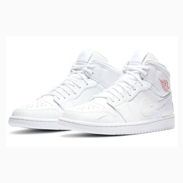 White Nike Mid Euro Tour Basketball Shoes Men's Air Jordan 1 | JD-940KI